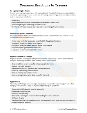 Understand Common Reactions to Trauma