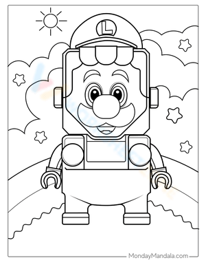 Fun Lego Luigi Coloring Page