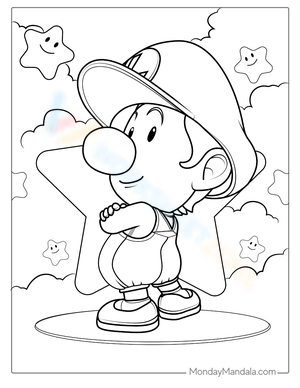 Coloring Sheet of Baby Luigi