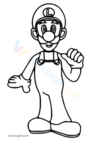 Simple Luigi Coloring Page Fun