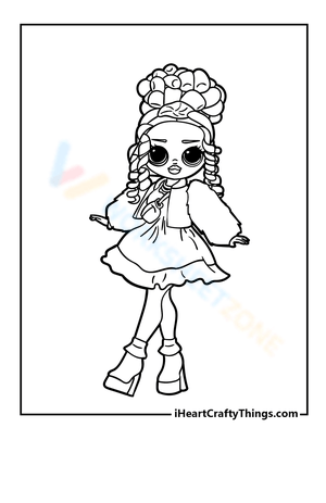 Fun LOL OMG Girl Coloring Page