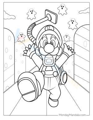 Luigi's Mansion Coloring Page