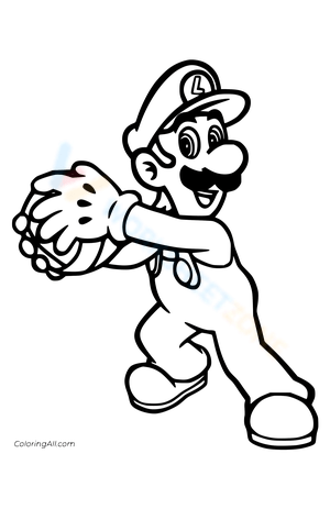 Luigi Playing Ball: A Fun Coloring Page