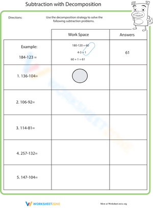 Subtraction with Decomposition Practice 