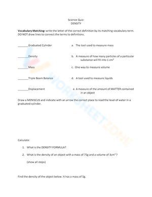 Science Quiz: Test Your Density Knowledge