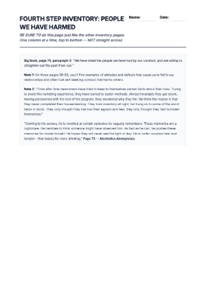 Identifying Harms Worksheet for Students