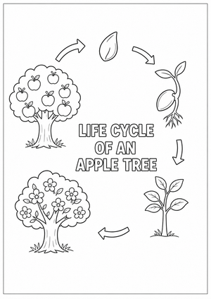 Coloring the Life Cycle of an Apple Tree