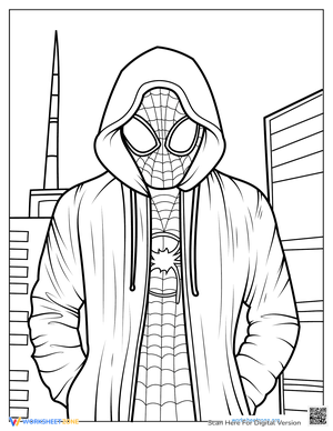 Spider-Man: Miles Morales Hoodie Style Coloring Page