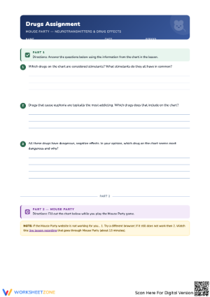 Mouse Party Homework Worksheet