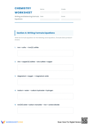 Writing and Balancing Formula Equations
