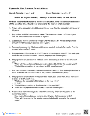 Solve Exponential Growth and Decay Problems