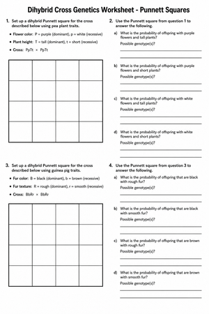 Essential Dihybrid Cross Worksheet | Grade 9-11 Biology