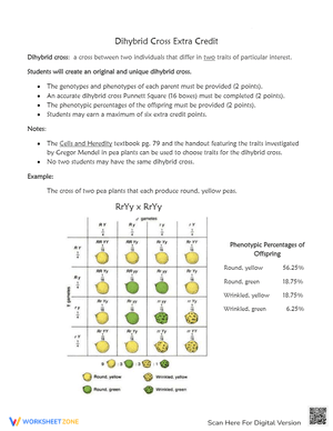 Dihybrid Cross: Extra Credit Genetics Practice