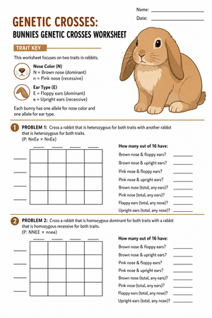Printable Dihybrid Cross Worksheet | High School Biology