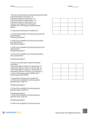 Dihybrid Crosses Worksheet: Genetics Practice
