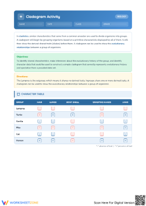 Cladogram Activity: Understanding Evolutionary Relationships