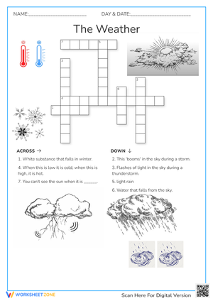 Printable The Weather Crossword Worksheet