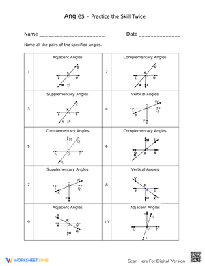 Naming Angles: Geometry Practice Worksheet