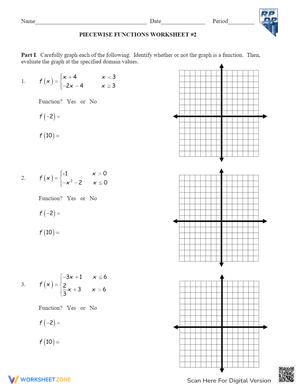 Piecewise Functions Worksheet: Advanced Practice