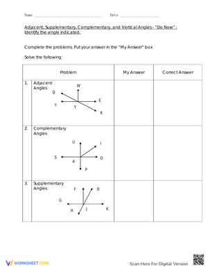 Skills Review: Practice with Angles Worksheet