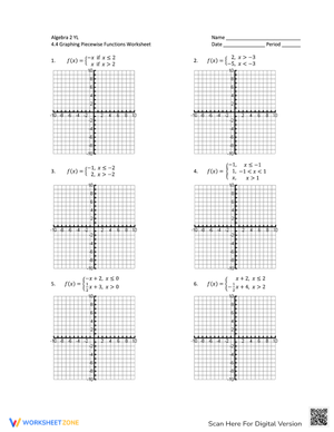 Graphing Piecewise Functions: Practice Worksheet