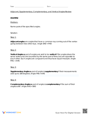 Explore Angle Relationships with this Skill Review Worksheet