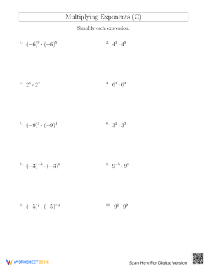 Master Multiplying Exponents with this Practice Sheet