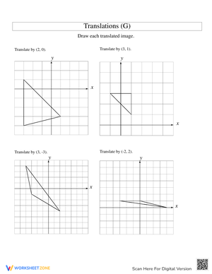 Practice Translations with this Geometry Worksheet
