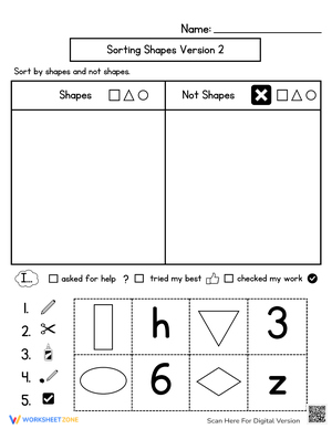 Practice Sorting Shapes with this Fun Worksheet