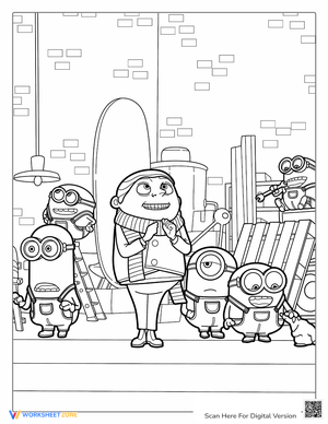 Young Gru With Minions