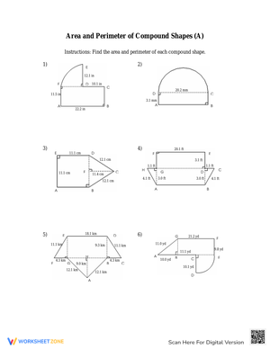 Find the Area of the Shaded Region Worksheets With Answers