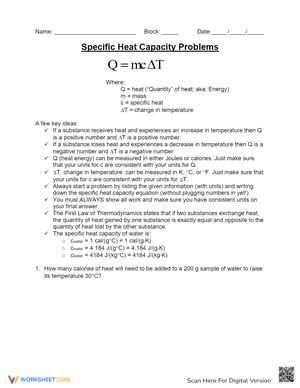 Solve Problems Using Specific Heat Capacity