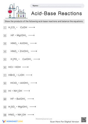 Understanding Acid-Base Reactions Worksheet