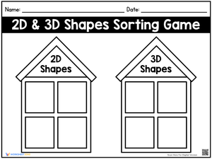 Sorting 2D and 3D Shapes Game