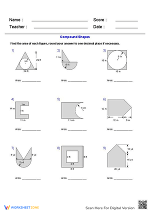 Add and Subtract Compound Figures Worksheet