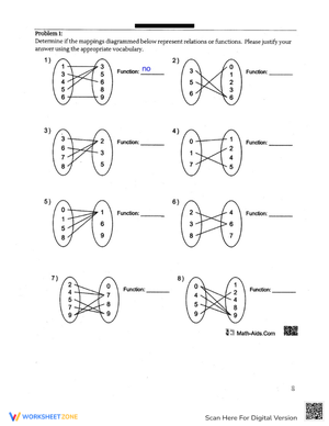 Free Printable Function or Not a Function Worksheets