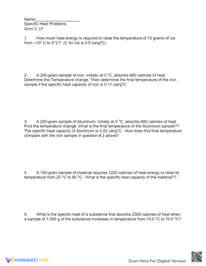 Solving Specific Heat Problems