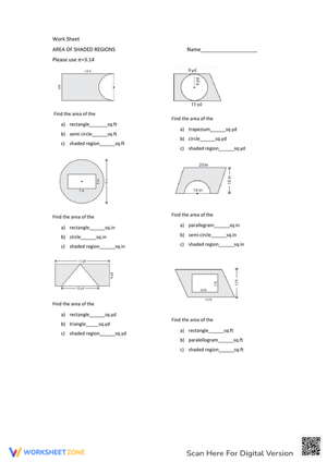 Calculating Area: Shaded Regions Geometry Practice