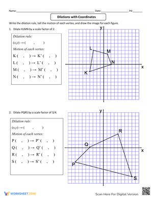 Exploring Dilations with Coordinates: Geometry Worksheet