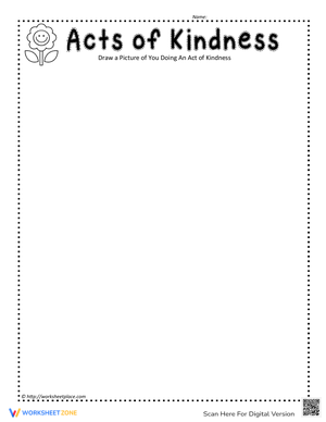 Acts of Kindness Drawing Worksheet for Kids