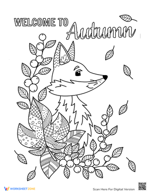 Autumn Woodland Fox: A Relaxing Coloring Sheet