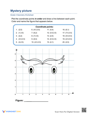 Coordinate Grid Mystery Picture Worksheet