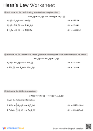 Applying Hess's Law Worksheet 2