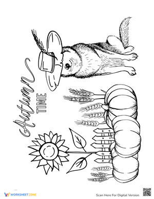 Autumn Farm Coloring Sheet
