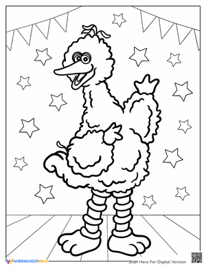 Big Bird Waving on Stage