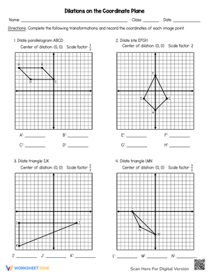 Dilations on the Coordinate Plane