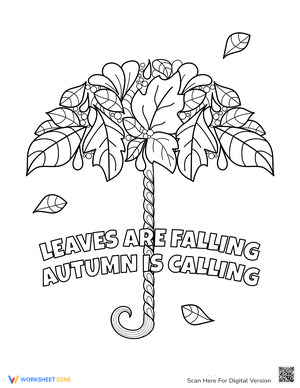 Leaf Umbrella Coloring Page for Creative Fun