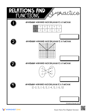 Free Printable Function or Not a Function Worksheets