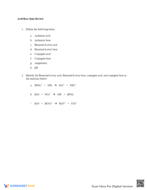 Review Acid-Base Chemistry with this Quiz