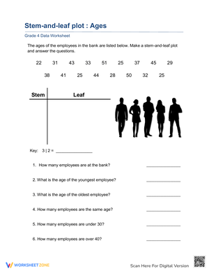 Create Stem and Leaf Plot for Ages with this Worksheet